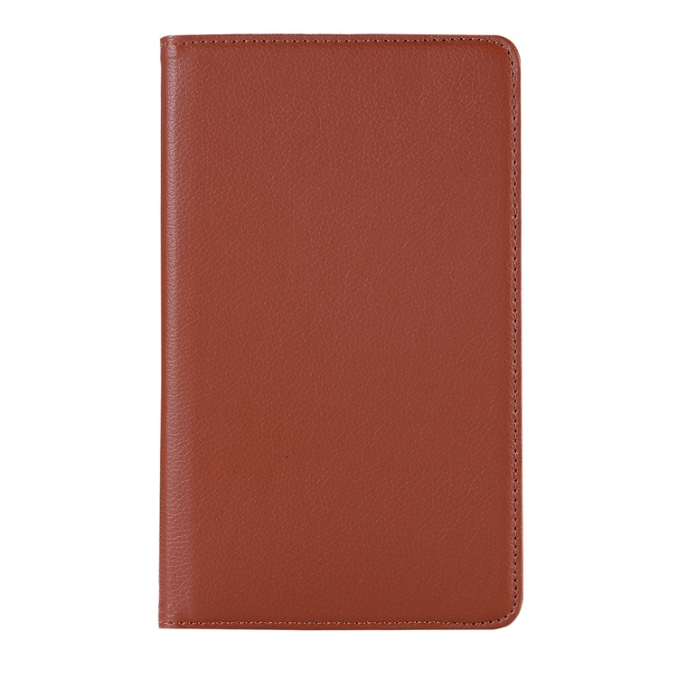 Litchi Skin Leather Cover Shell Case with Rotating Stand for Huawei MediaPad M5 8 - Brown-2
