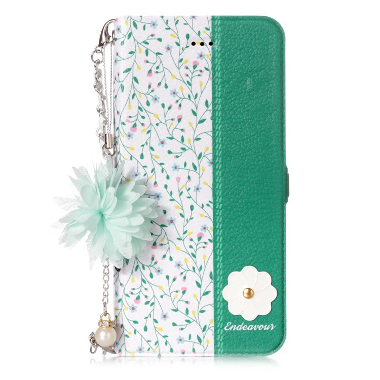 Flower Pattern Stand Leather Card Holder Shell + Metal Chain for Huawei P10 Lite - Branches Pattern-2