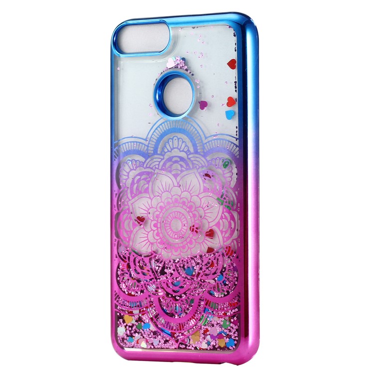 Liquid Glitter Powder Quicksand Electroplated TPU Mobile Phone Case for Huawei P Smart/Enjoy 7S - Mandala-2
