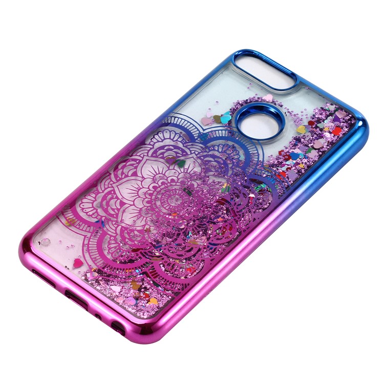 Liquid Glitter Powder Quicksand Electroplated TPU Mobile Phone Case for Huawei P Smart/Enjoy 7S - Mandala-3