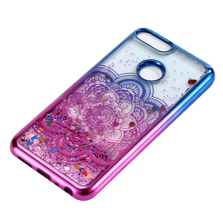 Liquid Glitter Powder Quicksand Electroplated TPU Mobile Phone Case for Huawei P Smart/Enjoy 7S - Mandala-4