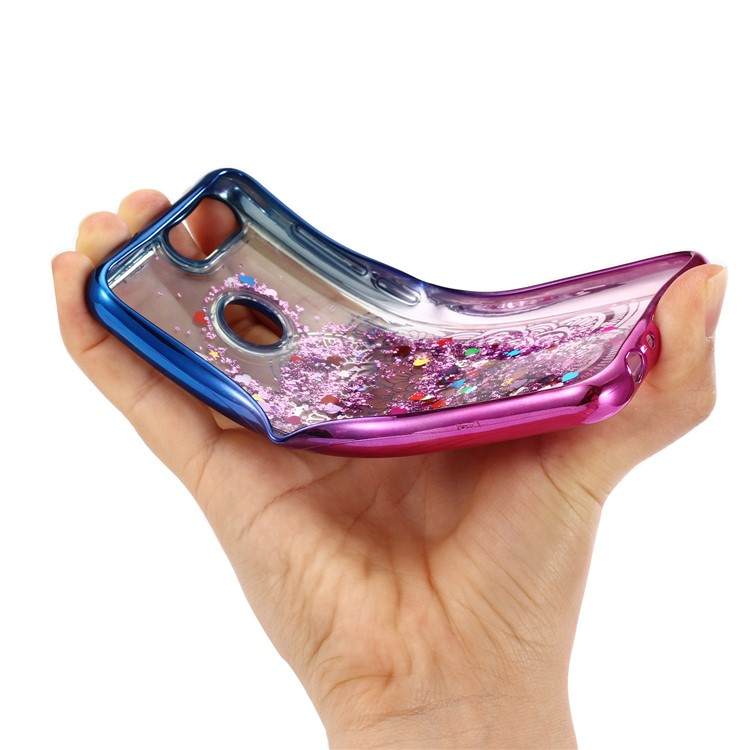 Liquid Glitter Powder Quicksand Electroplated TPU Mobile Phone Case for Huawei P Smart/Enjoy 7S - Mandala-5