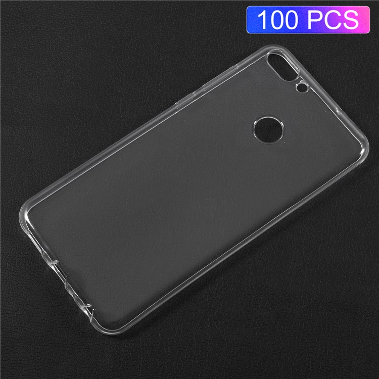 100Pcs Transparent Soft TPU Protective Cell Phone Case Cover for Huawei P Smart / Enjoy 7S-1