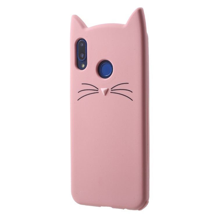 3D Mustache Cat Silicone Case for Huawei P20 Lite / Nova 3e - Pink-4