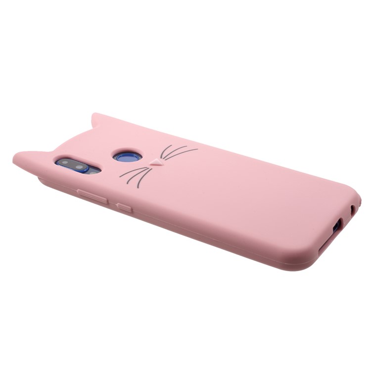 3D Mustache Cat Silicone Case for Huawei P20 Lite / Nova 3e - Pink-5