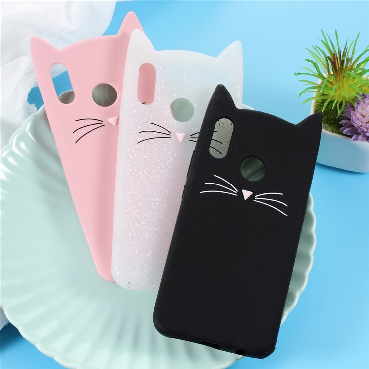 3D Mustache Cat Silicone Case for Huawei P20 Lite / Nova 3e - Pink-7