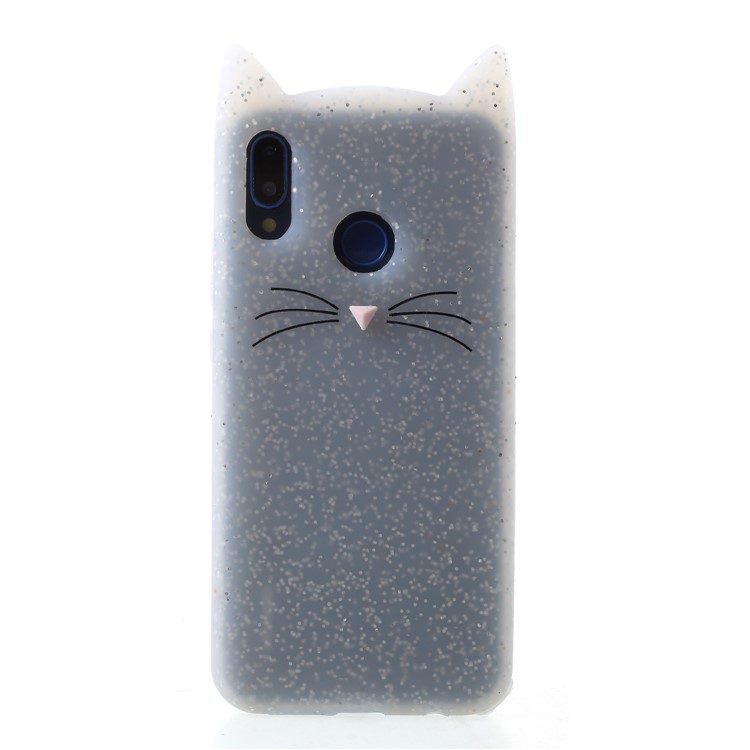 3D Mustache Cat Silicone Phone Case for Huawei P20 Lite / Nova 3e - White-2