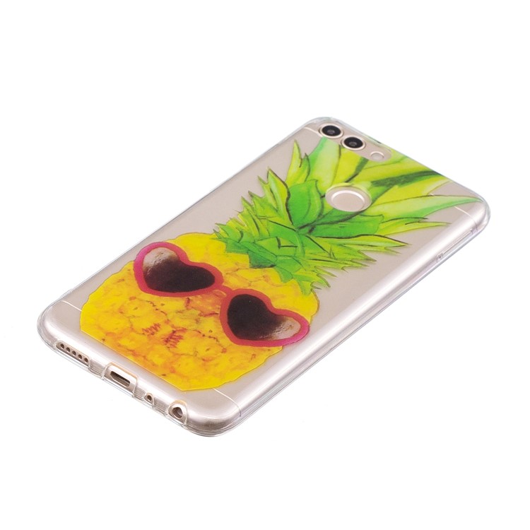Pattern Printing IMD TPU Soft Phone Casing for Huawei P Smart / Enjoy 7S - Pineapple-2