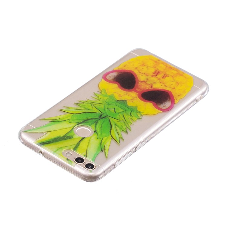 Pattern Printing IMD TPU Soft Phone Casing for Huawei P Smart / Enjoy 7S - Pineapple-3