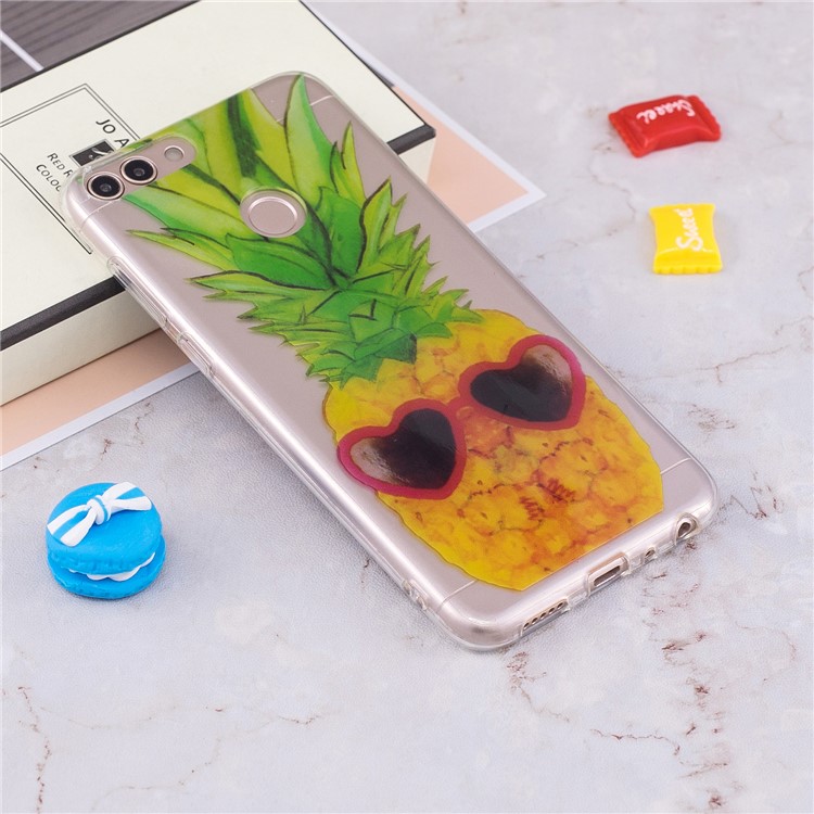 Pattern Printing IMD TPU Soft Phone Casing for Huawei P Smart / Enjoy 7S - Pineapple-4