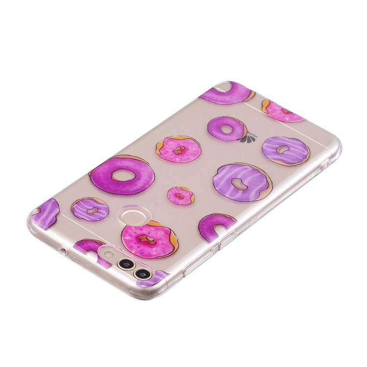 Pattern Printing IMD TPU Soft Phone Accessory Cover for Huawei P Smart / Enjoy 7S - Doughnuts-3