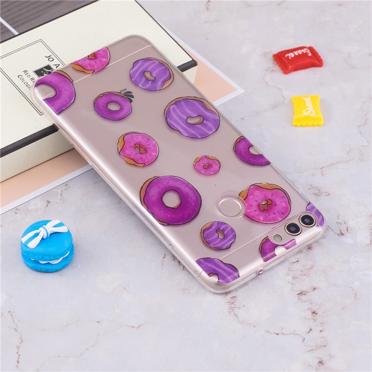 Pattern Printing IMD TPU Soft Phone Accessory Cover for Huawei P Smart / Enjoy 7S - Doughnuts-5