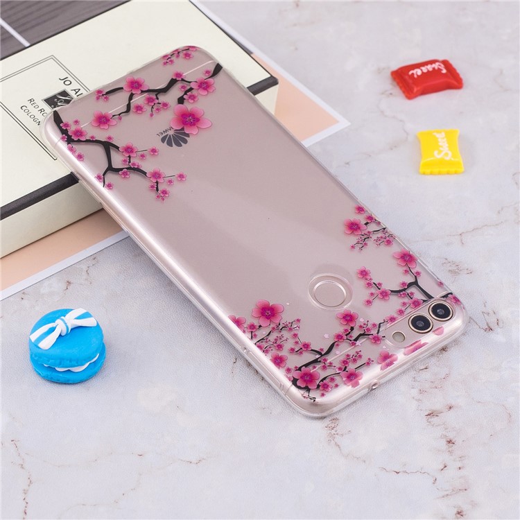 Pattern Printing IMD TPU Soft Phone Shell for Huawei P Smart / Enjoy 7S - Peach Blossom-5