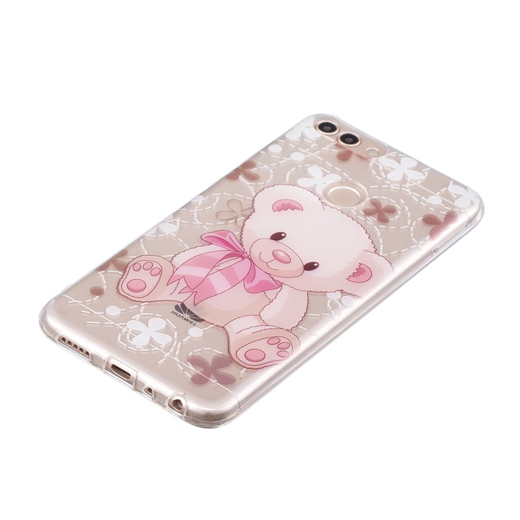 Imprimerie de Modèle IMD TPU Soft Phone Protection Cover Pour Huawei P Smart / Profitez de 7s - un Ours Mignon-2