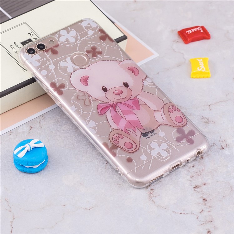 Imprimerie de Modèle IMD TPU Soft Phone Protection Cover Pour Huawei P Smart / Profitez de 7s - un Ours Mignon-4