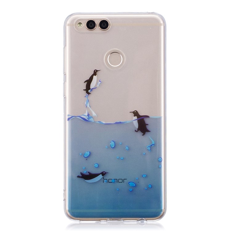 Pattern Printing IMD TPU Case for Huawei Honor 7X - Lovely Penguin-1