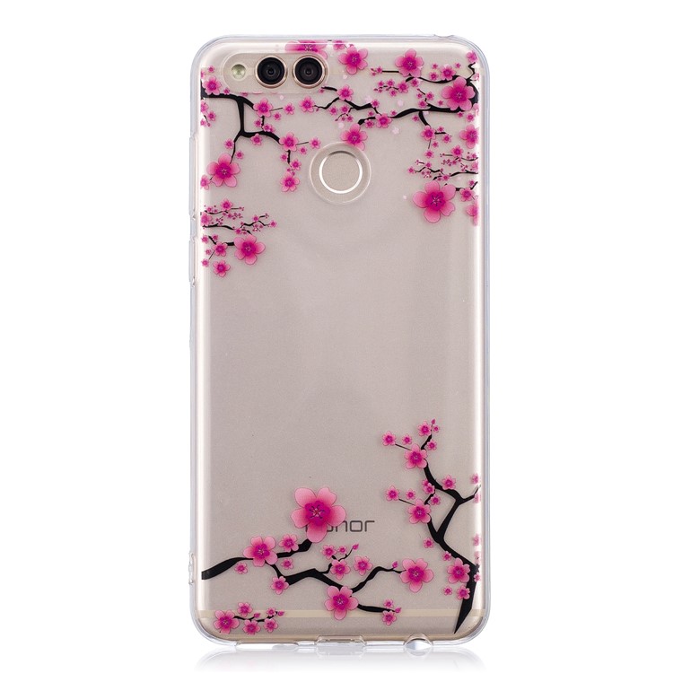 Pattern Printing IMD TPU Back Case for Huawei Honor 7X - Plum Blossom-1