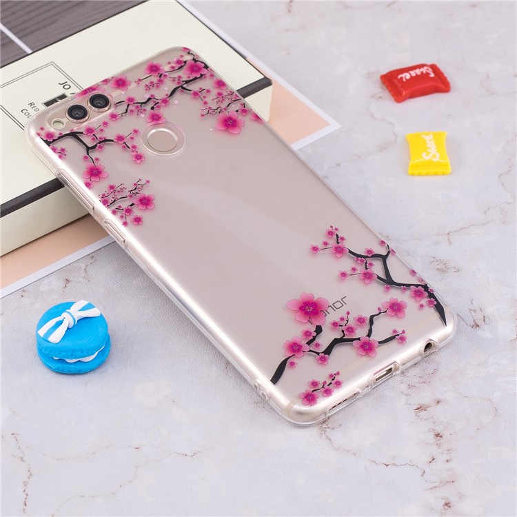 Pattern Printing IMD TPU Back Case for Huawei Honor 7X - Plum Blossom-4