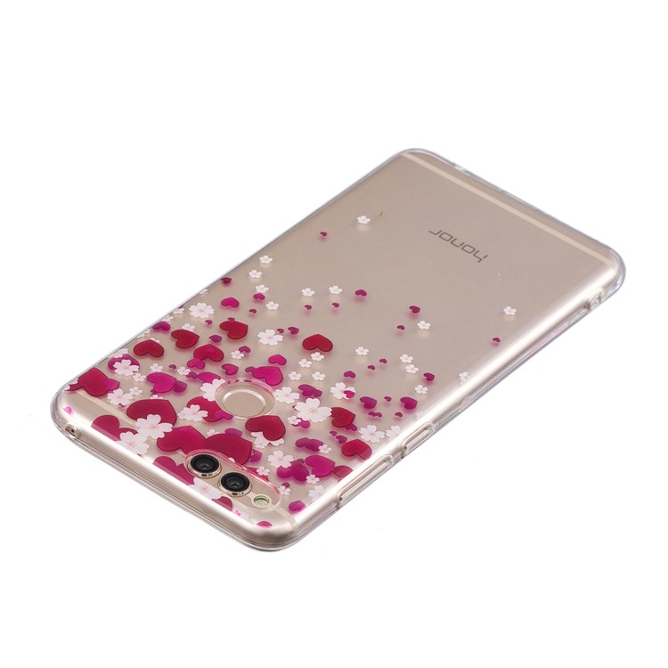 Pattern Printing IMD TPU Case Phone Cover for Huawei Honor 7X - Hearts and Flowers-3