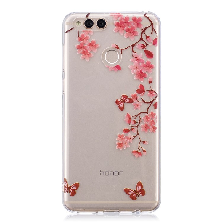 Pattern Printing IMD TPU Flexible Case for Huawei Honor 7X - Flowers Pattern-1