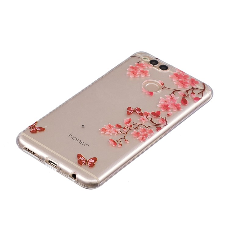 Pattern Printing IMD TPU Flexible Case for Huawei Honor 7X - Flowers Pattern-2