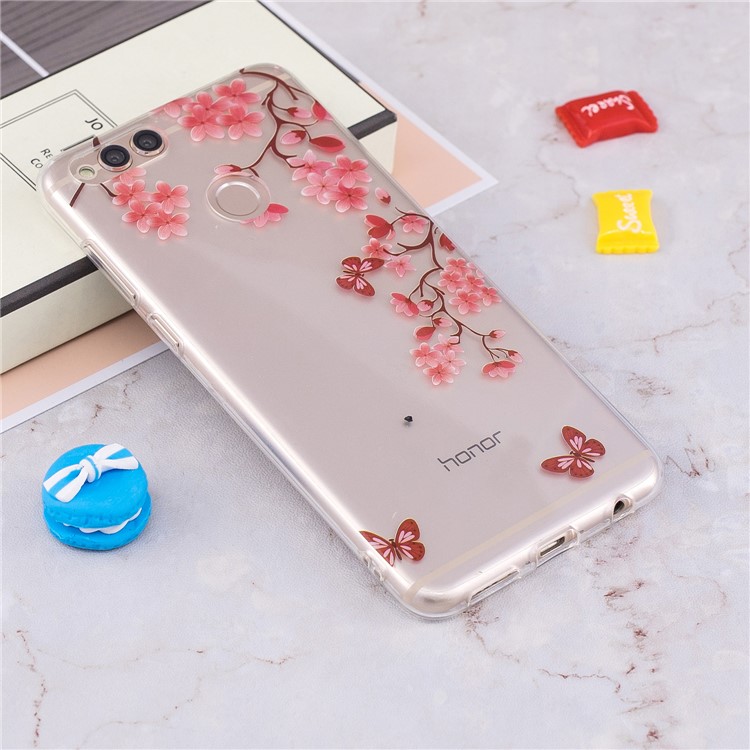 Pattern Printing IMD TPU Flexible Case for Huawei Honor 7X - Flowers Pattern-4