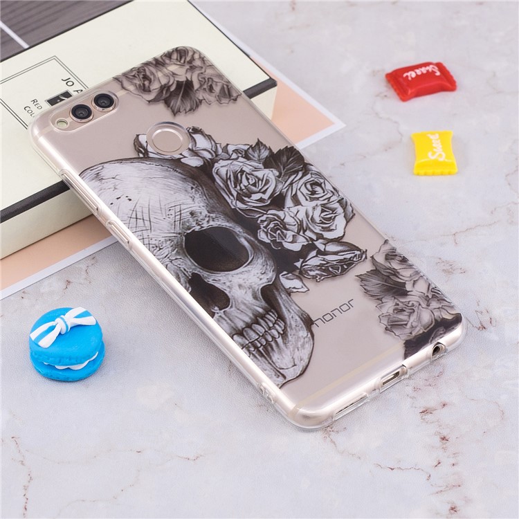 Pattern Printing IMD TPU Phone Case Cover for Huawei Honor 7X - Cool Skull-4
