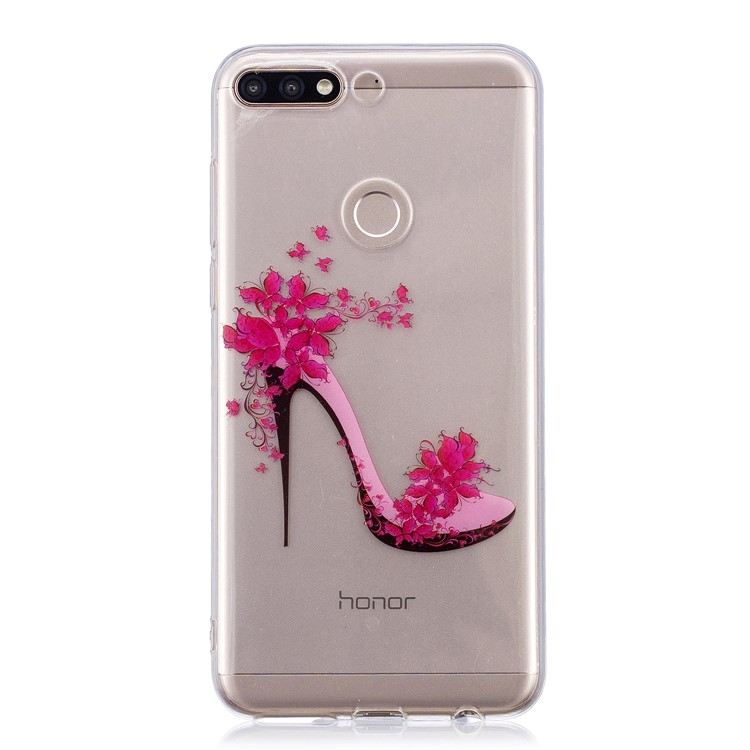 Pattern Printing IMD TPU Case for Huawei Honor 7C / Enjoy 8 - High-heeled Shoe-1