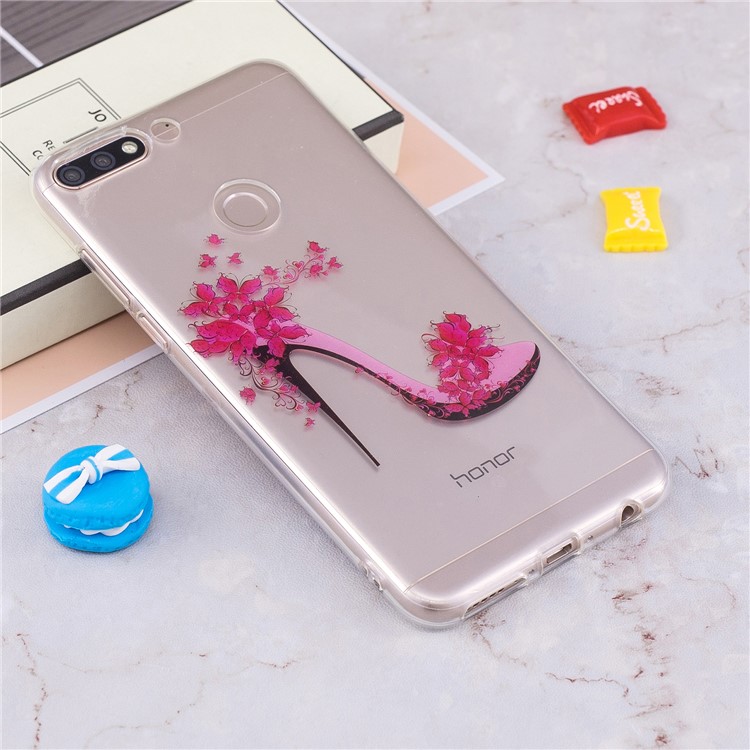 Pattern Printing IMD TPU Case for Huawei Honor 7C / Enjoy 8 - High-heeled Shoe-4