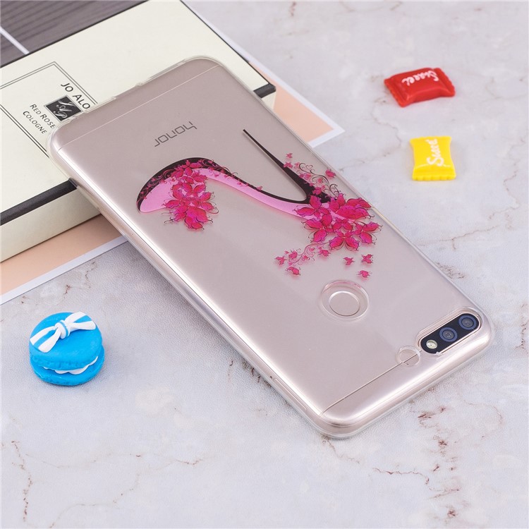 Pattern Printing IMD TPU Case for Huawei Honor 7C / Enjoy 8 - High-heeled Shoe-5