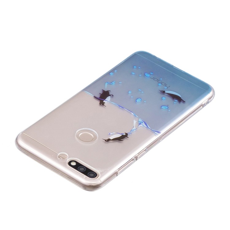 Pattern Printing IMD TPU Back Case for Huawei Honor 7C / Enjoy 8 /Y7 Prime (2018) - Lovely Penguin-3