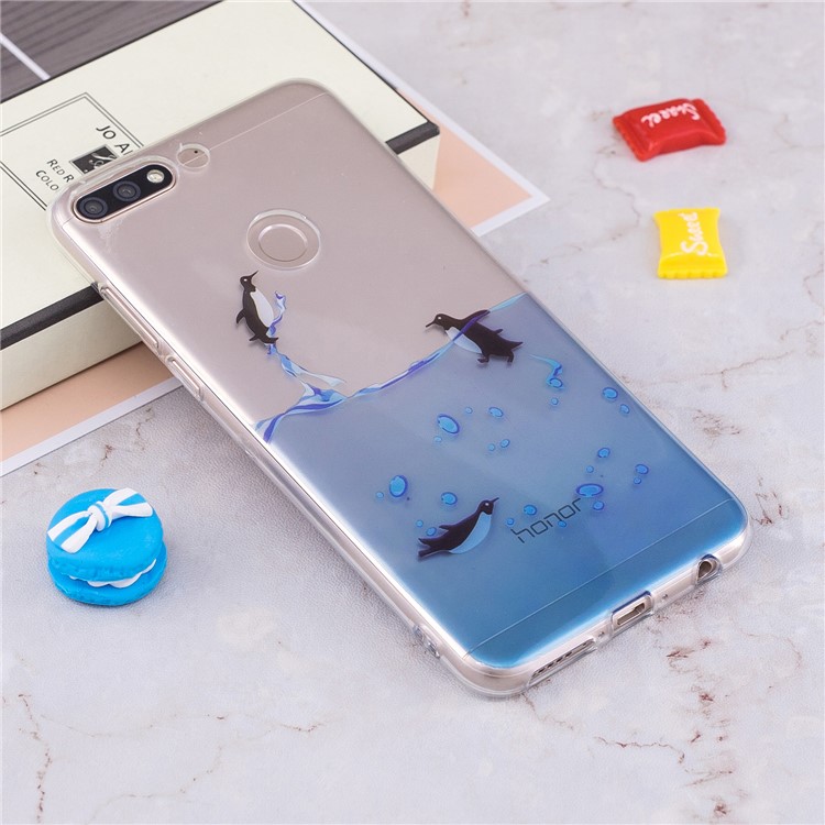 Pattern Printing IMD TPU Back Case for Huawei Honor 7C / Enjoy 8 /Y7 Prime (2018) - Lovely Penguin-4