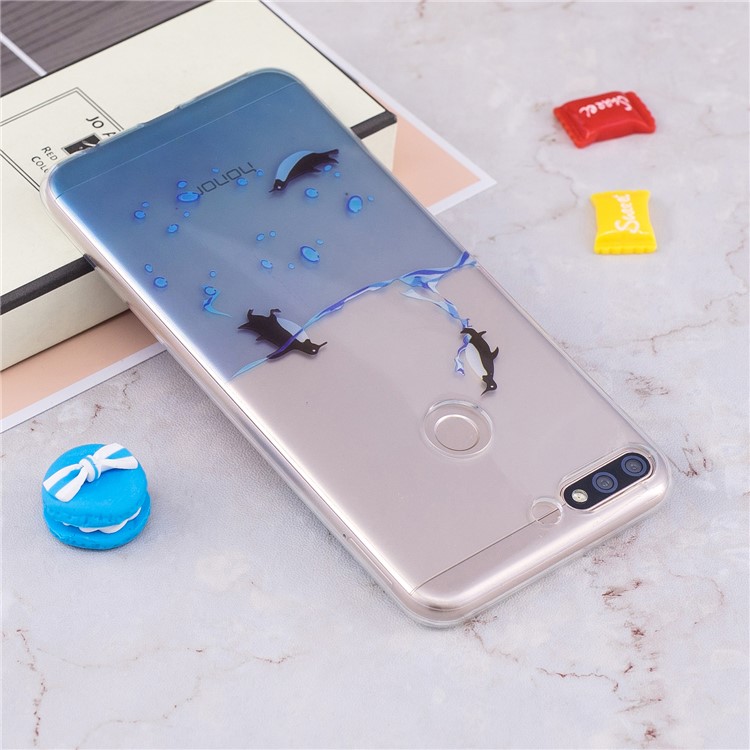 Pattern Printing IMD TPU Back Case for Huawei Honor 7C / Enjoy 8 /Y7 Prime (2018) - Lovely Penguin-5