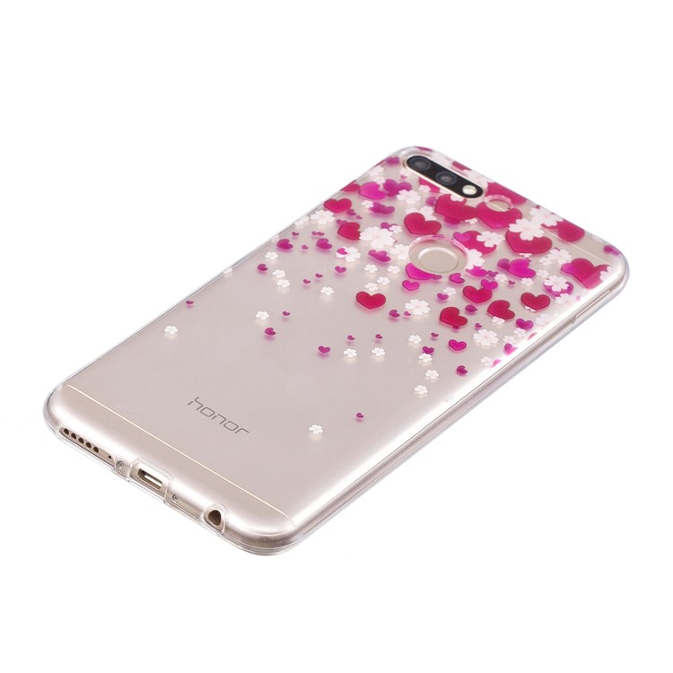 Pattern Printing IMD TPU Protection Case for Huawei Honor 7C / Enjoy 8 /Y7 Prime (2018) - Hearts and Flowers-2