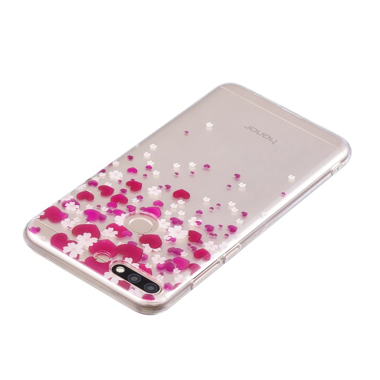 Pattern Printing IMD TPU Protection Case for Huawei Honor 7C / Enjoy 8 /Y7 Prime (2018) - Hearts and Flowers-3