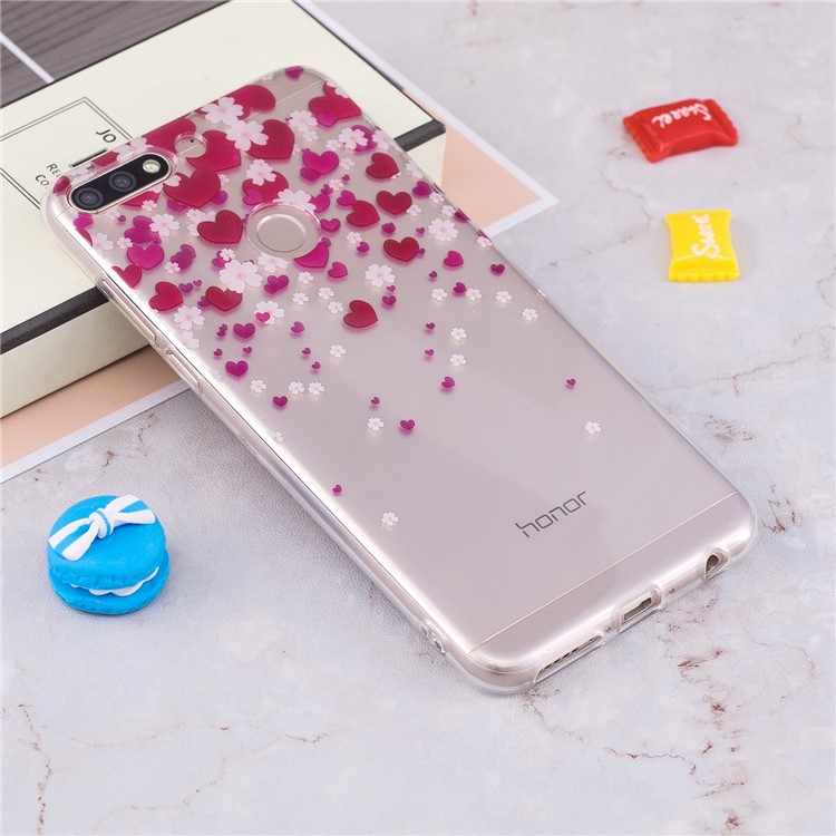 Pattern Printing IMD TPU Protection Case for Huawei Honor 7C / Enjoy 8 /Y7 Prime (2018) - Hearts and Flowers-4