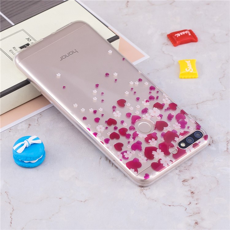 Pattern Printing IMD TPU Protection Case for Huawei Honor 7C / Enjoy 8 /Y7 Prime (2018) - Hearts and Flowers-5