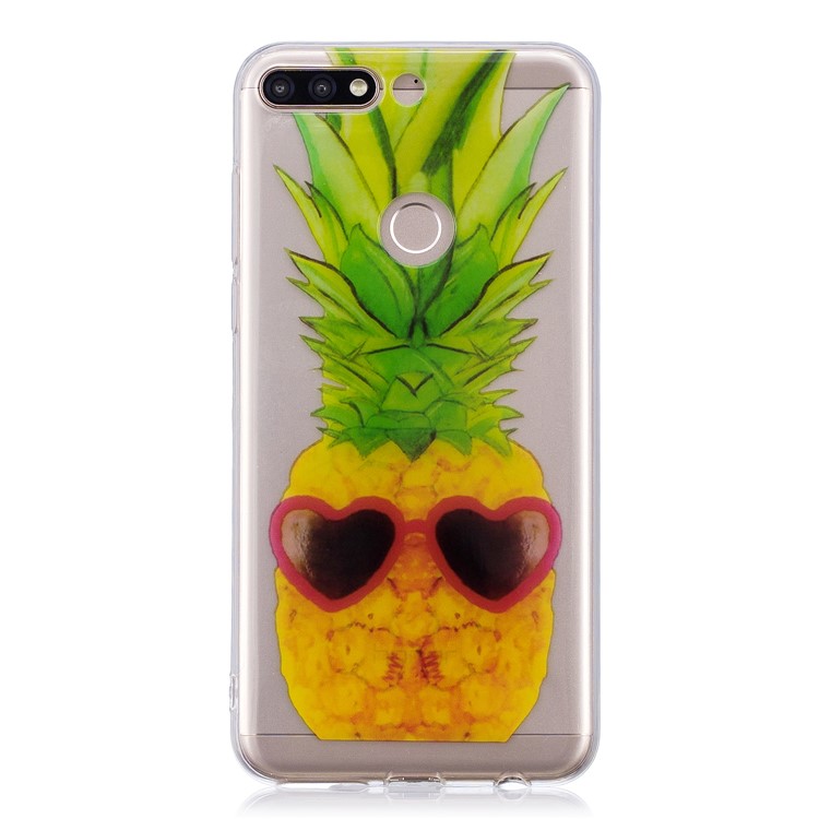 Pattern Printing IMD TPU Cover Case for Huawei Honor 7C / Enjoy 8 /Y7 Prime (2018) - Pineapple Pattern-1