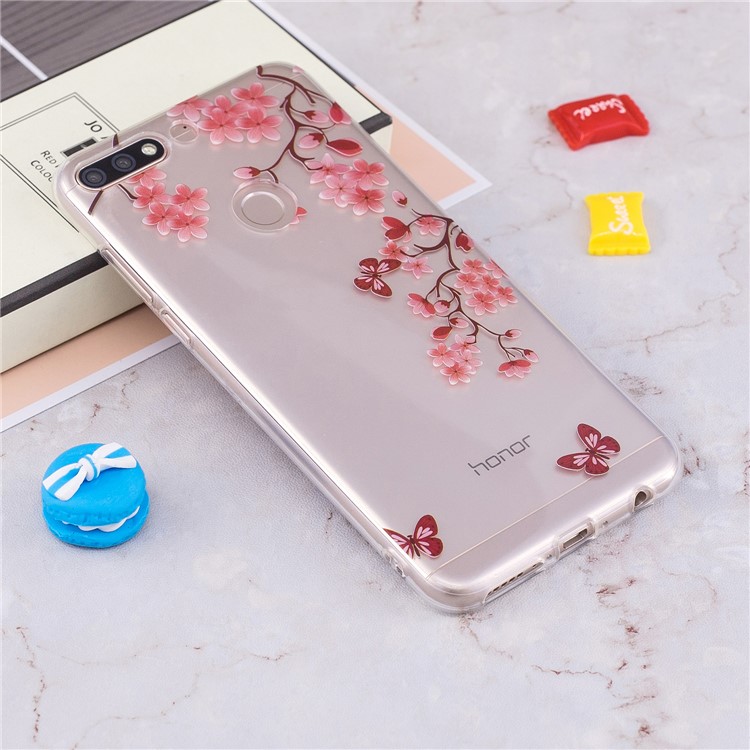 Pattern Printing IMD TPU Cover for Huawei Honor 7C / Enjoy 8 /Y7 Prime (2018) - Flowers Pattern-4