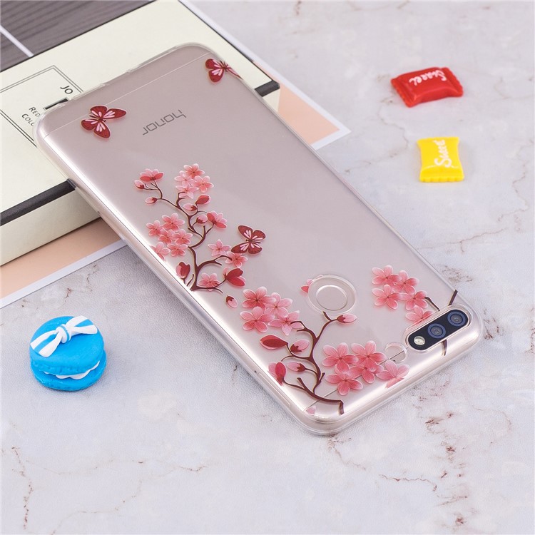 Pattern Printing IMD TPU Cover for Huawei Honor 7C / Enjoy 8 /Y7 Prime (2018) - Flowers Pattern-5