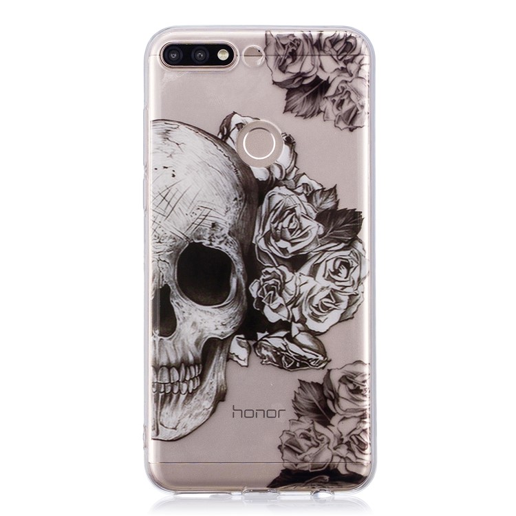 Pattern Printing IMD TPU Protection Case for Huawei Honor 7C / Enjoy 8 /Y7 Prime (2018) - Cool Skull-1