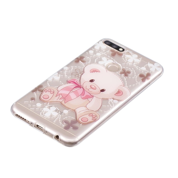 Pattern Printing IMD TPU Case Shell for Huawei Honor 7C / Enjoy 8 /Y7 Prime (2018) - Adorable Bear-2