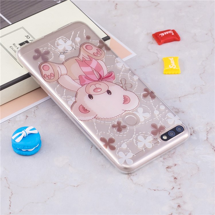 Pattern Printing IMD TPU Case Shell for Huawei Honor 7C / Enjoy 8 /Y7 Prime (2018) - Adorable Bear-5