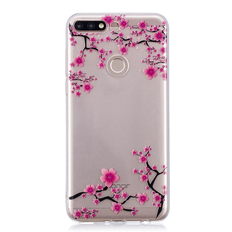Pattern Printing IMD TPU Case Cover Shell for Huawei Honor 7C / Enjoy 8 /Y7 Prime (2018) - Plum Blossom-1