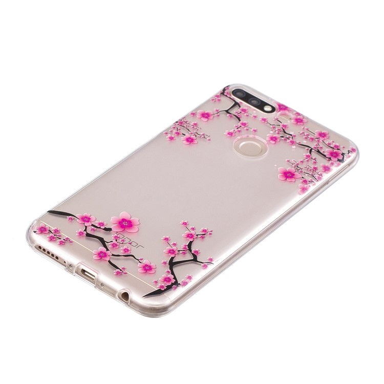 Pattern Printing IMD TPU Case Cover Shell for Huawei Honor 7C / Enjoy 8 /Y7 Prime (2018) - Plum Blossom-2