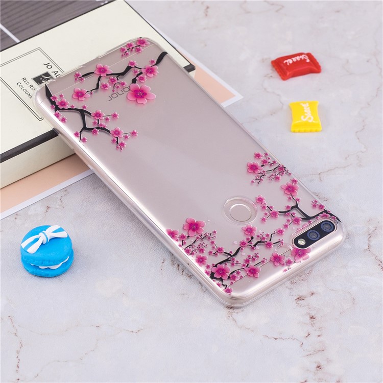 Pattern Printing IMD TPU Case Cover Shell for Huawei Honor 7C / Enjoy 8 /Y7 Prime (2018) - Plum Blossom-5