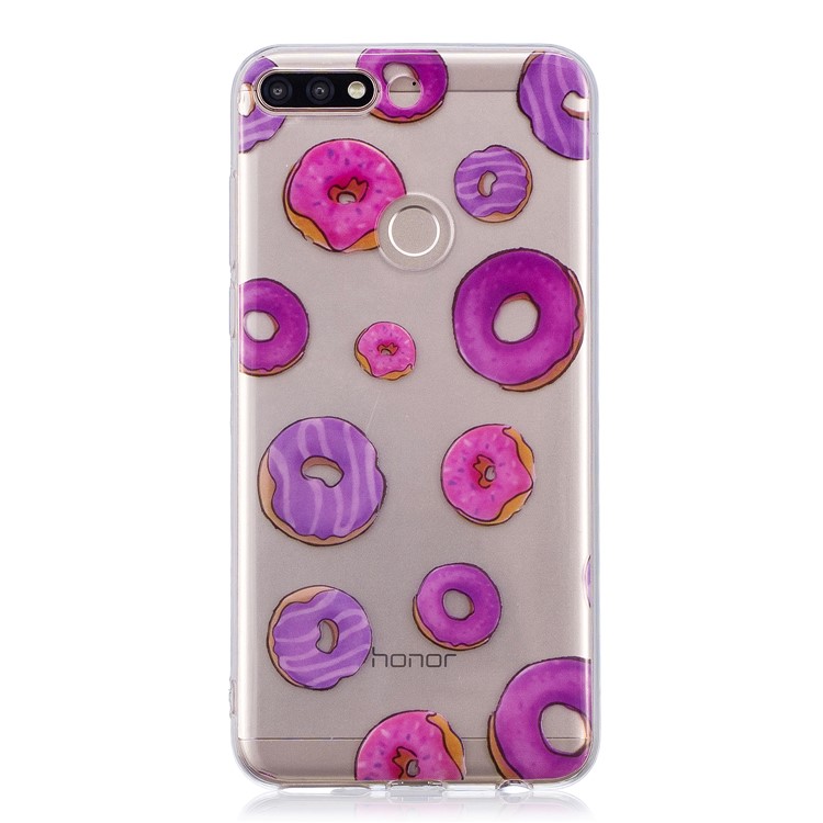 Pattern Printing IMD TPU Case Accessory for Huawei Honor 7C / Enjoy 8 /Y7 Prime (2018) - Doughnut Pattern-1