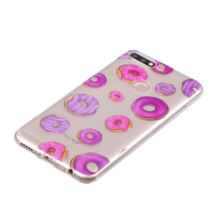 Pattern Printing IMD TPU Case Accessory for Huawei Honor 7C / Enjoy 8 /Y7 Prime (2018) - Doughnut Pattern-2