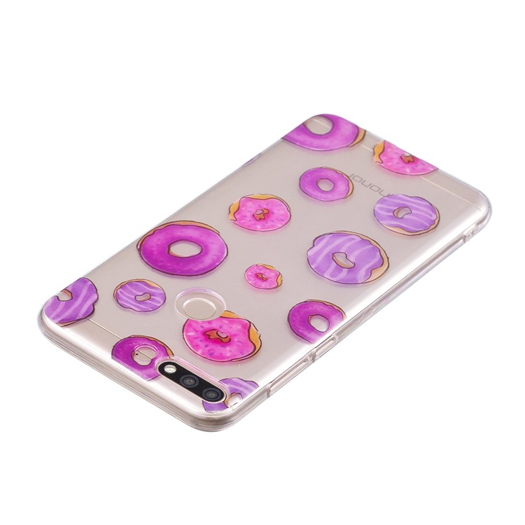 Pattern Printing IMD TPU Case Accessory for Huawei Honor 7C / Enjoy 8 /Y7 Prime (2018) - Doughnut Pattern-3