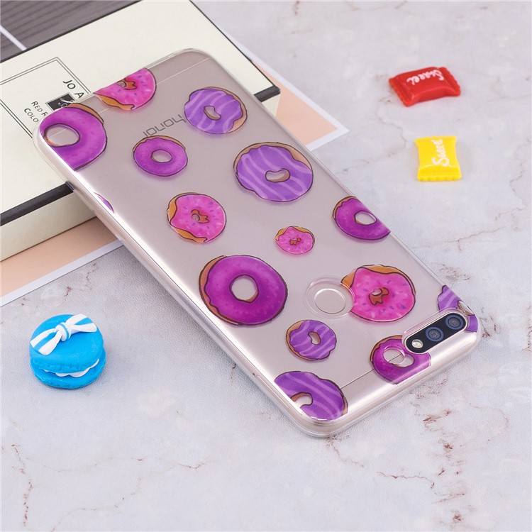 Pattern Printing IMD TPU Case Accessory for Huawei Honor 7C / Enjoy 8 /Y7 Prime (2018) - Doughnut Pattern-5